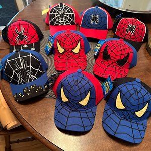 TIKI 1060 LOT Child Sports Caps 9 Spider Collection. NWT